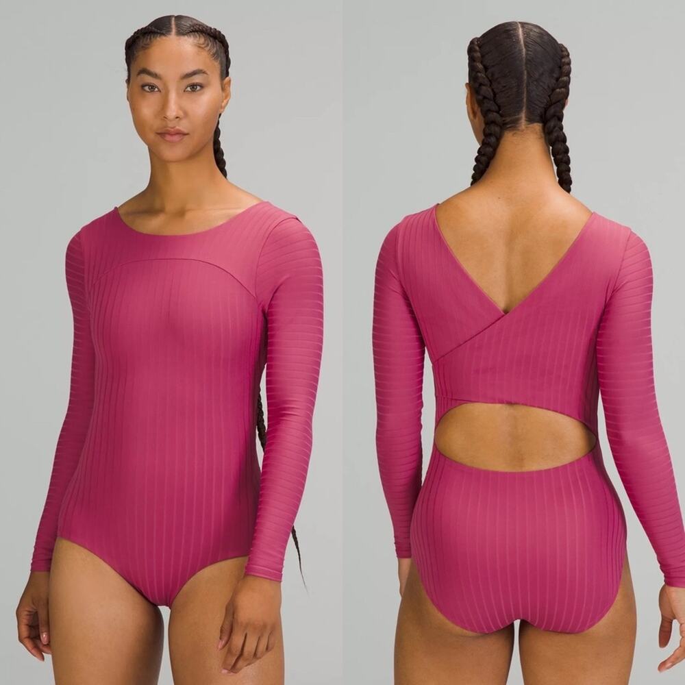 NWT Lululemon Ribbed Wrap-Back Long-Sleeve One-Piece PLYC Sz XL